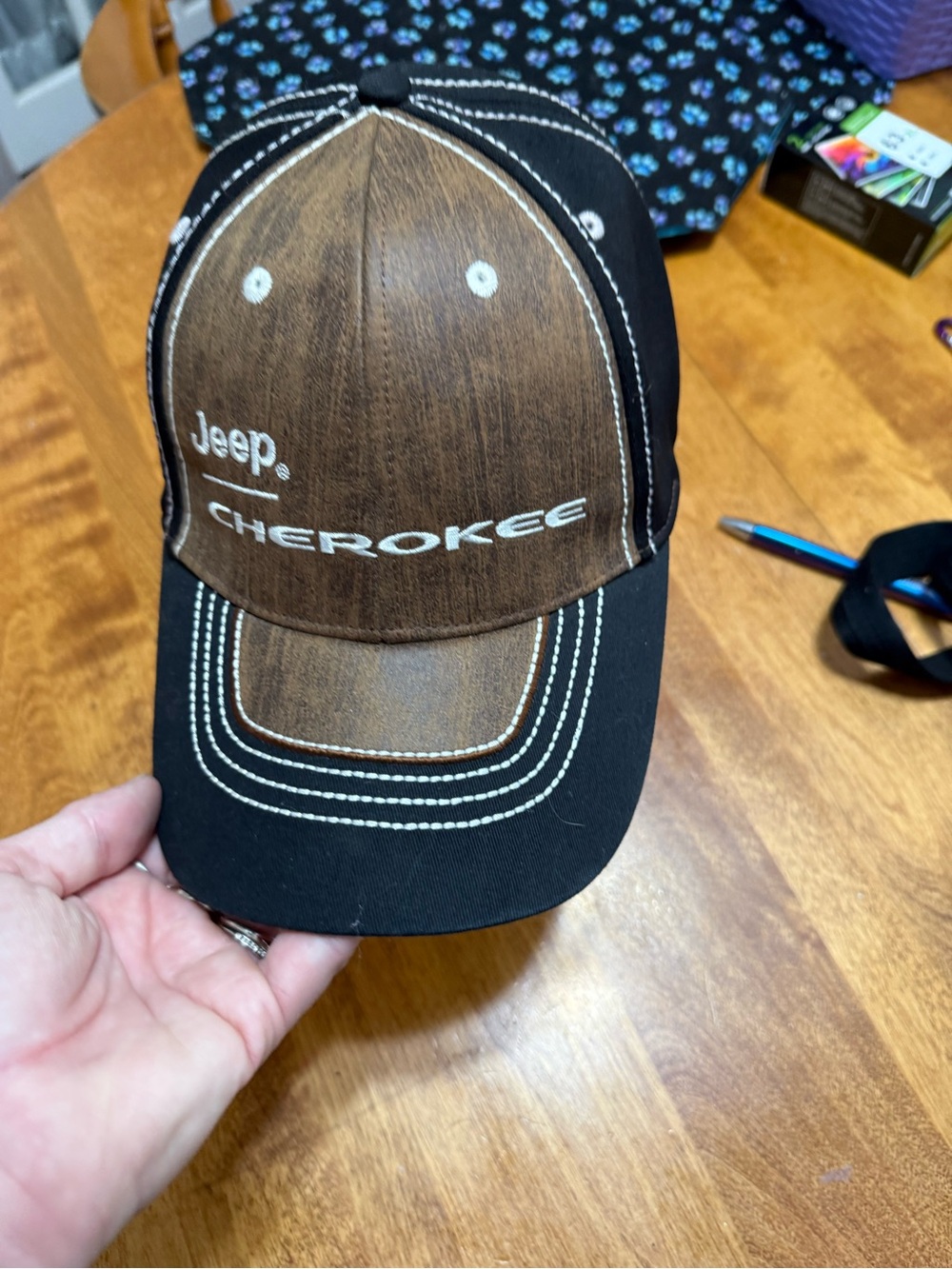 Jeep Black and Brown Cherokee Embroidered Patch Cap